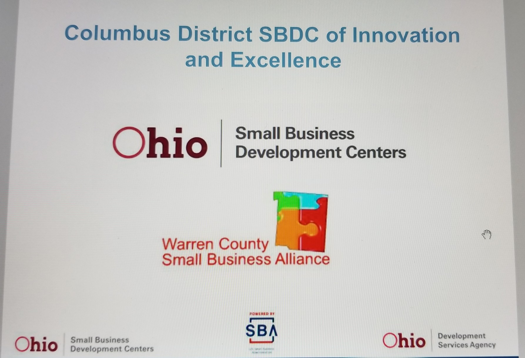 Columbus District SBDC of Innovation and Excellence Award